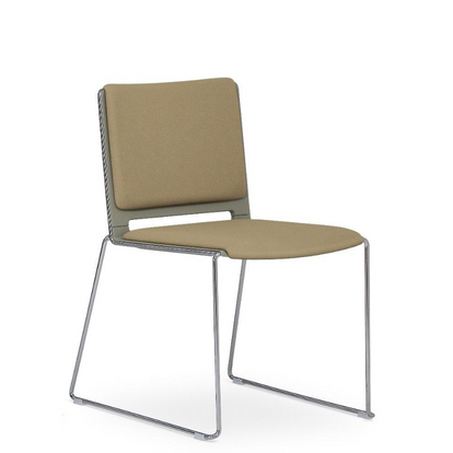 LAFILÒ SOFT CHAIR CHROMED SKID FRAME WITHOUT ARMS