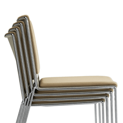 LAFILÒ SOFT CHAIR CHROMED SKID FRAME WITHOUT ARMS